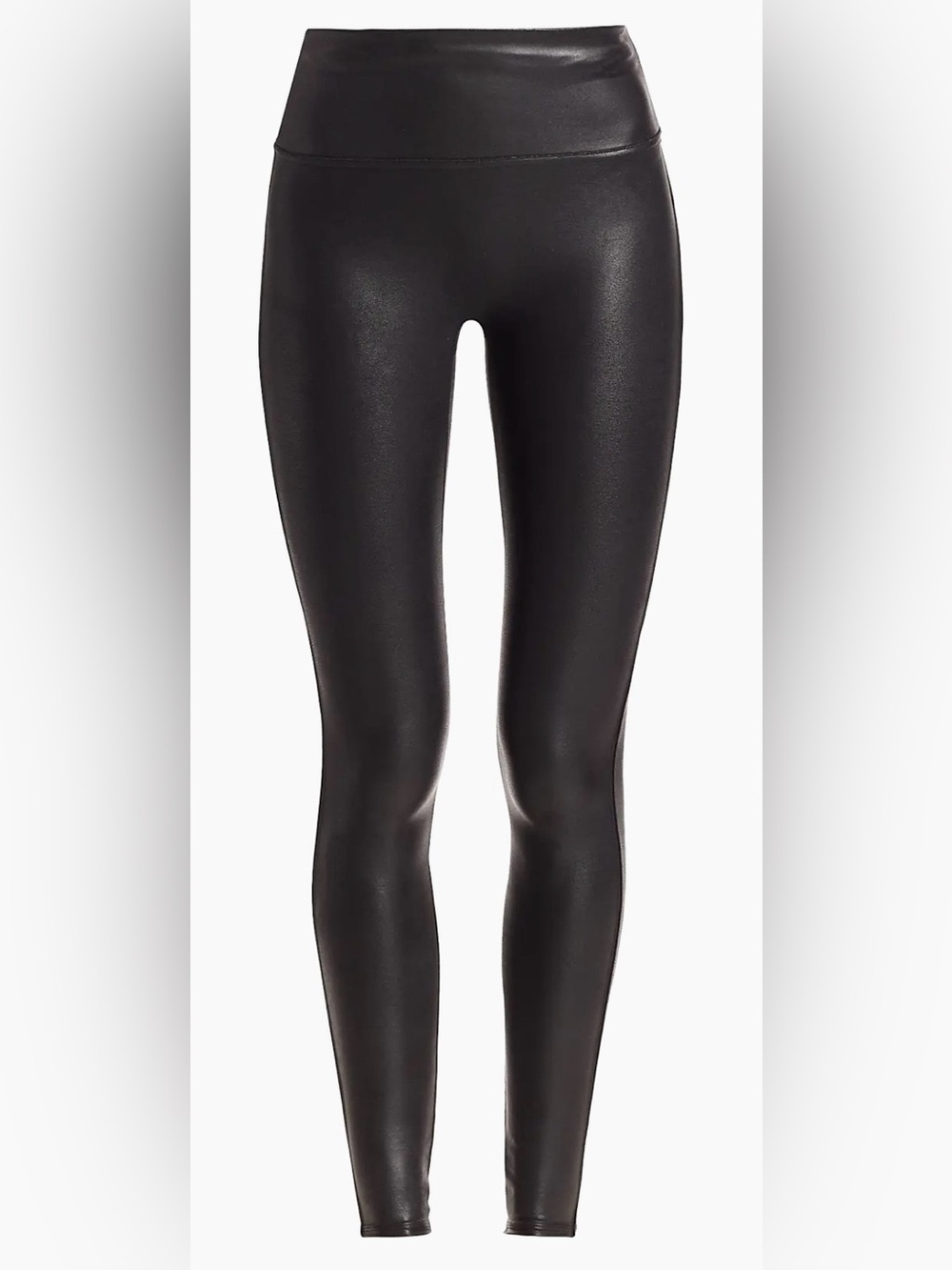 SPANX Black Faux-Leather High-Waist Leggings